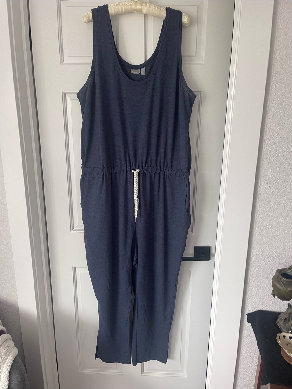 Zella Navy Sleeveless Jumpsuit with Drawstring